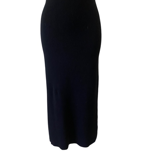 Caroline Constas Chic Black Sleeveless Dress with Ribbed design - sz Large - Picture 6 of 11